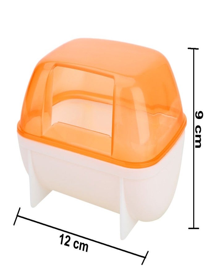 Sage Square Bath Sand Tub Cum Bathroom Cum Litter Tub for Hamster/Dwarf/Gerbil/Chinchilla/Mice (Orange) - Image 2